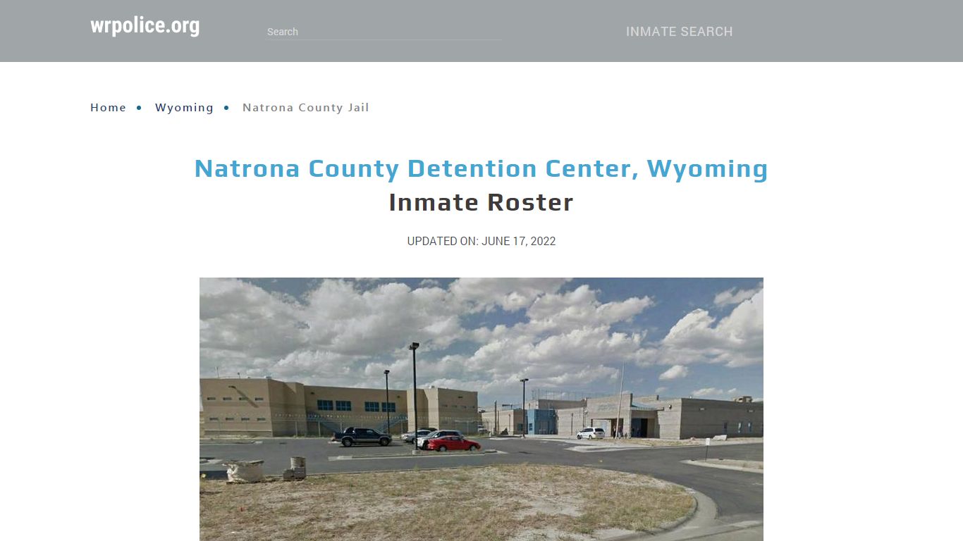 Natrona County Detention Center, Wyoming Inmate Roster