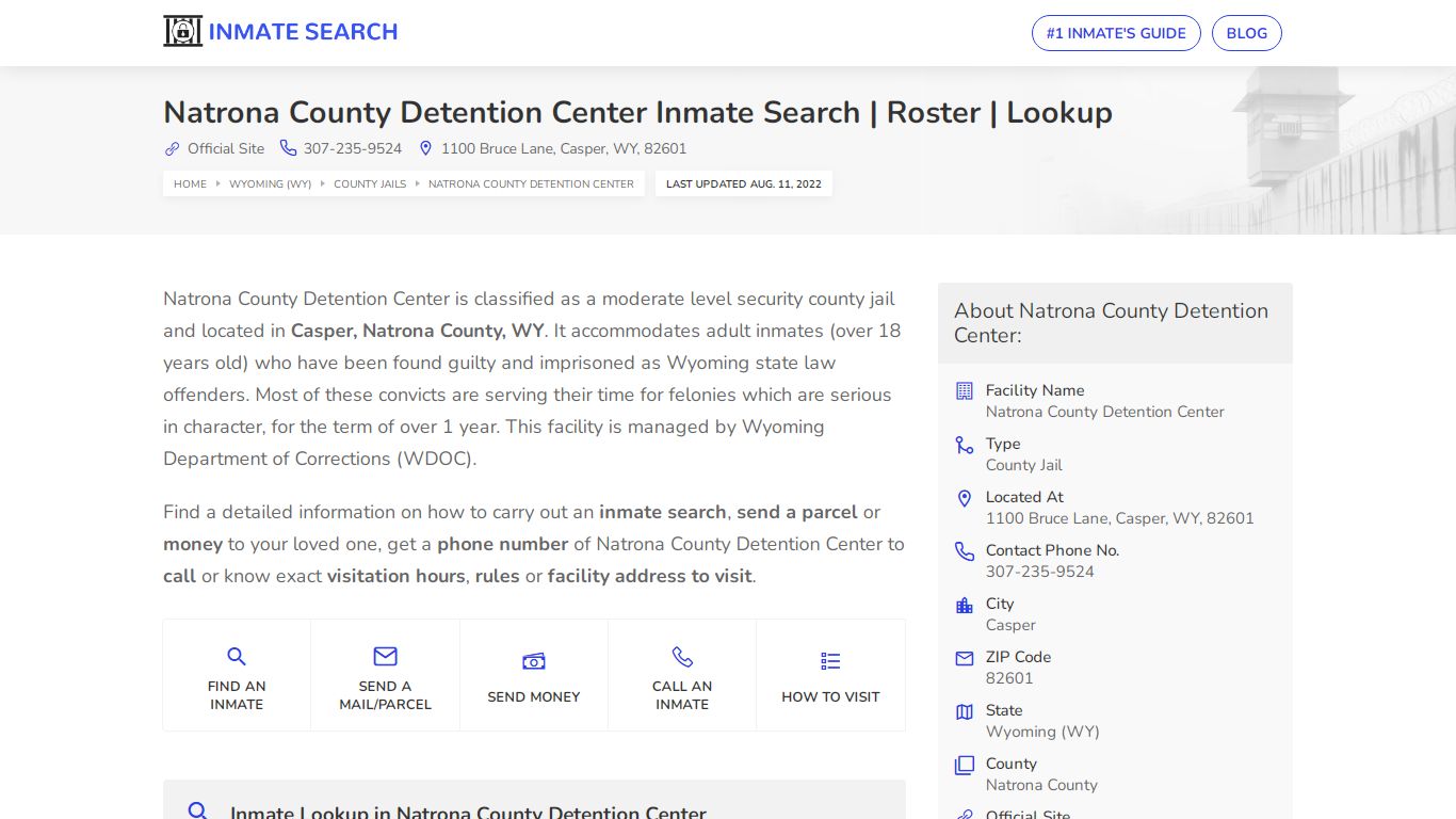 Natrona County Detention Center Inmate Search | Roster ...